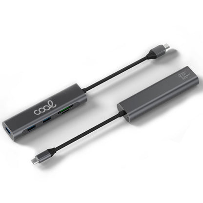 Hub universal COOL 5 em 1 Tipo C (3 x USB 3.0 + SD + Micro SD)
