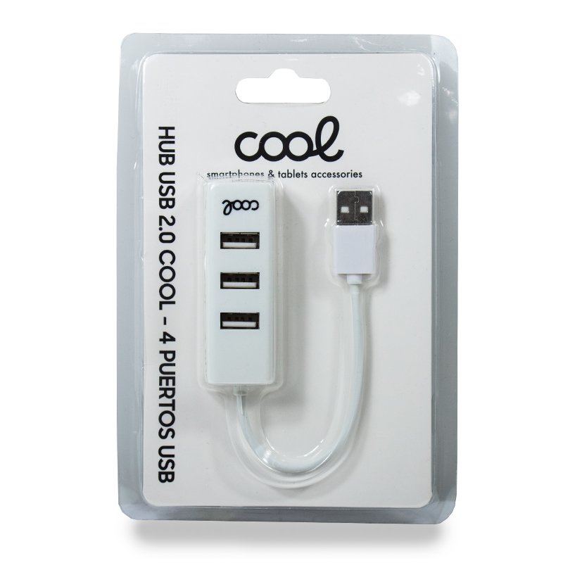 Hub Universal USB 2.0 COOL 4 Portas USB Branco