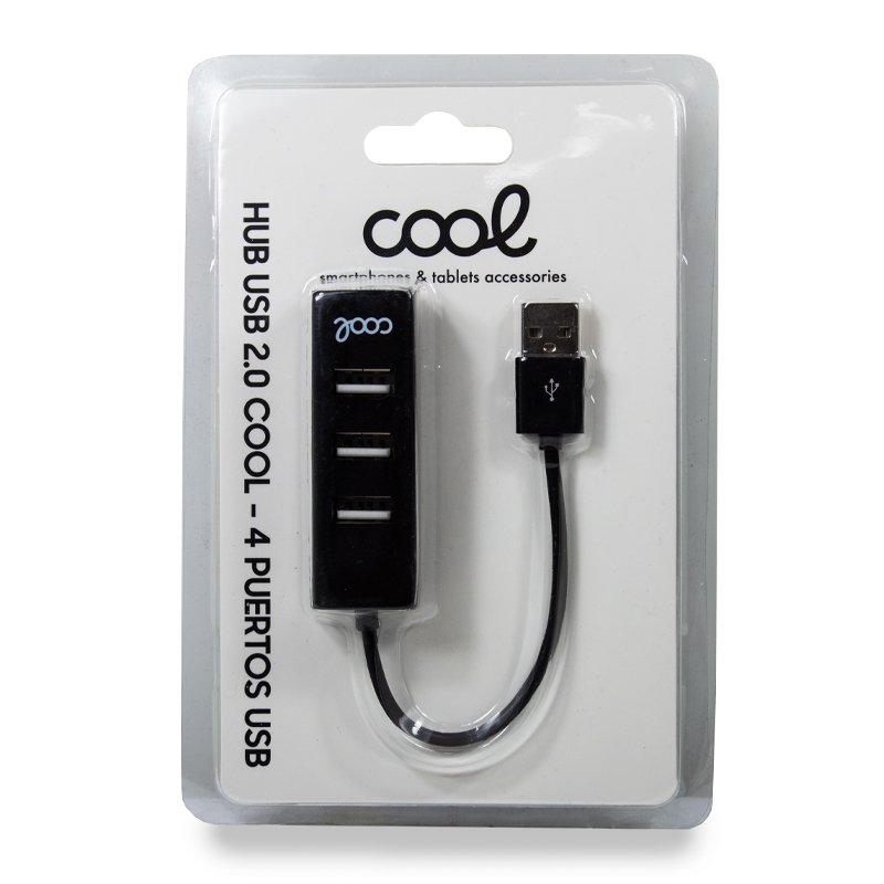 Hub Universal USB 2.0 COOL 4 Portas USB Preto