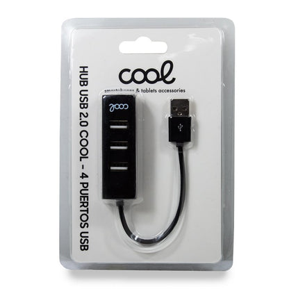 Hub Universal USB 2.0 COOL 4 Portas USB Preto