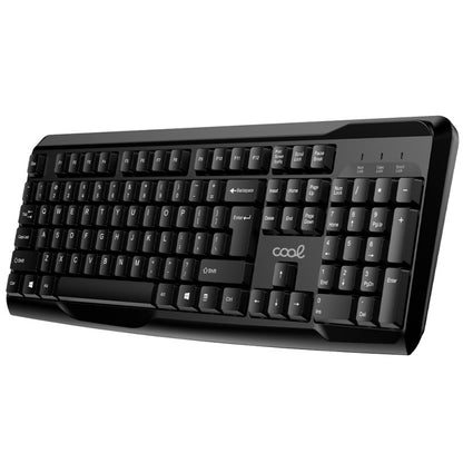Kit de Teclado + Rato Sem Fios para PC em Espanhol COOL Enter Preto
