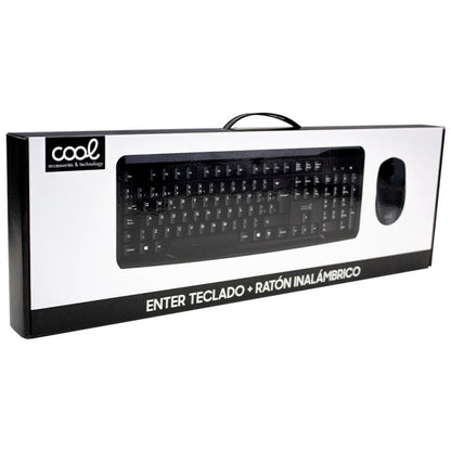 Kit de Teclado + Rato Sem Fios para PC em Espanhol COOL Enter Preto