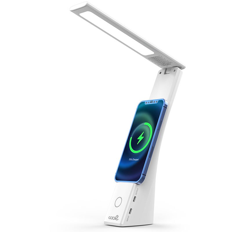 Lâmpada LED + Base de carregamento sem fio Qi COOL Compact branca