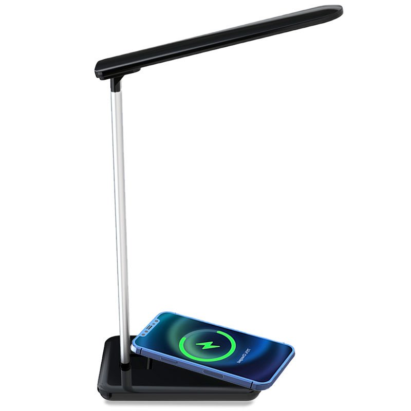 Lâmpada LED + Base de carregamento sem fio Qi COOL Fold preta