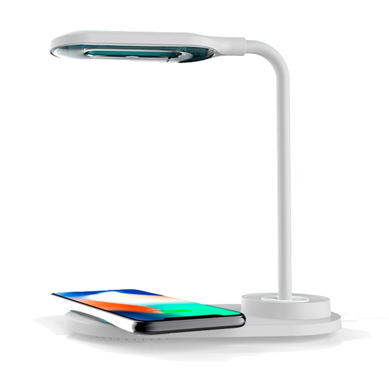 Lâmpada LED + Qi COOL Base de carregamento sem fio branca