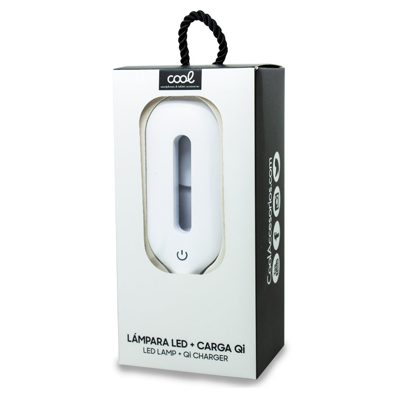 Lâmpada LED + Qi COOL Base de carregamento sem fio branca