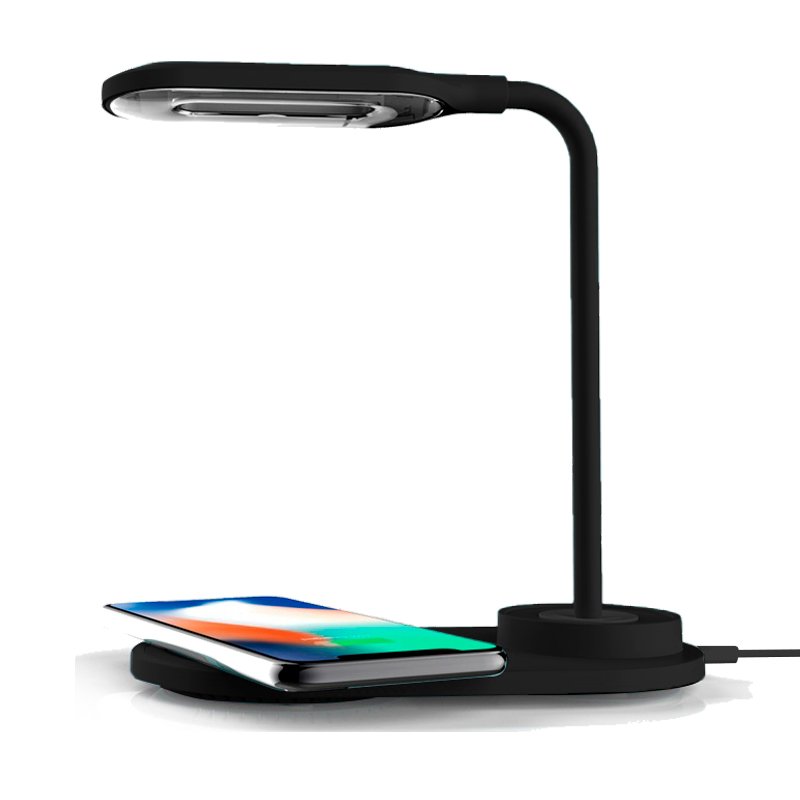 Lâmpada LED + Qi COOL Base de carregamento sem fio preto