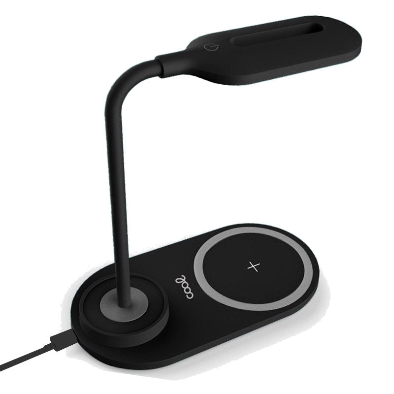 Lâmpada LED + Qi COOL Base de carregamento sem fio preto