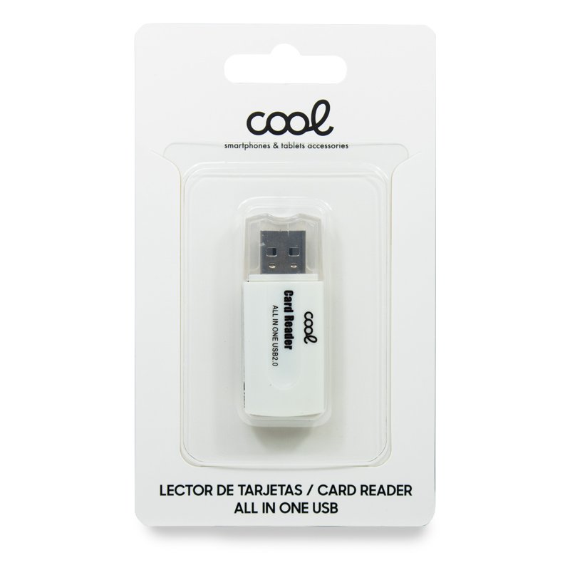 Leitor USB de cartão de memória universal COOL (tudo em um) Branco