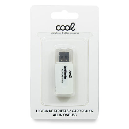 Leitor USB de cartão de memória universal COOL (tudo em um) Branco