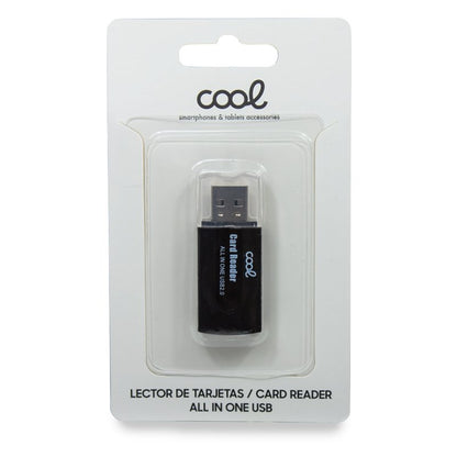 Leitor USB de cartão de memória universal COOL (tudo em um) Preto