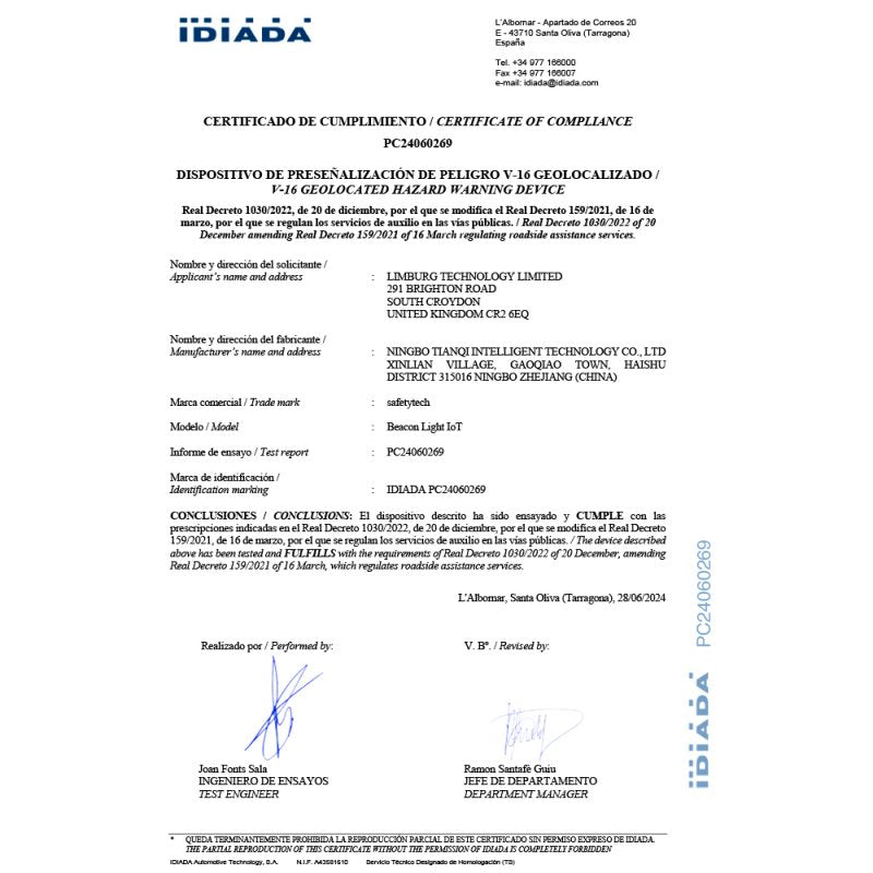 Luz de Sinalização Ligada (Aprovada pela DGT) COOL Safetytech