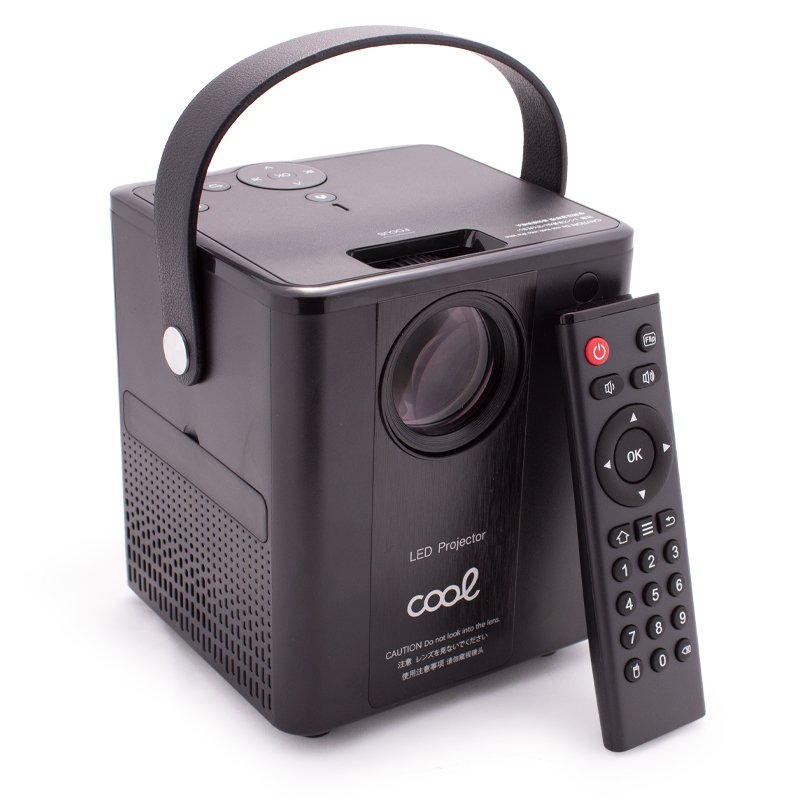 Projetor compacto COOL Rainbow 3000 lúmens alto-falante integrado + HDMI/SD/USB + espelho Wifi (preto)