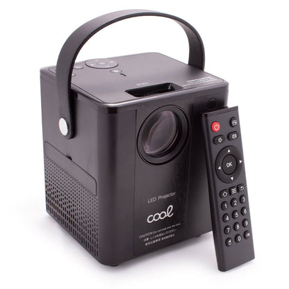 Projetor compacto COOL Rainbow 3000 lúmens alto-falante integrado + HDMI/SD/USB + espelho Wifi (preto)