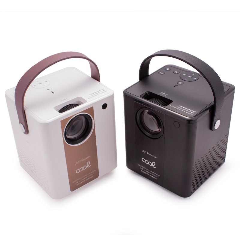 Projetor compacto COOL Rainbow 3000 lúmens alto-falante integrado + HDMI/SD/USB + espelho Wifi (preto)