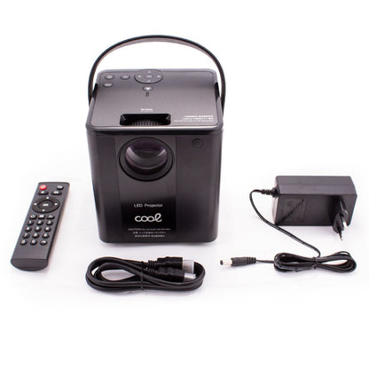 Projetor compacto COOL Rainbow 3000 lúmens alto-falante integrado + HDMI/SD/USB + espelho Wifi (preto)