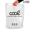 Pacote de 100 sacos plásticos Brancos 70% reciclado COOL grande (51 x 40 cm)