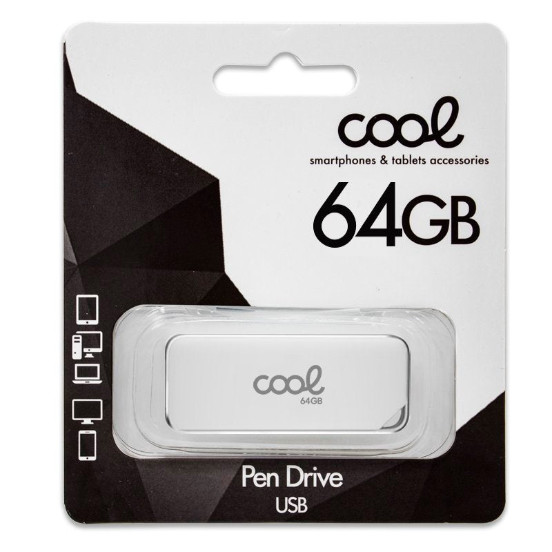 Pen Drive USB x64 GB 2.0 COOL Board Branco