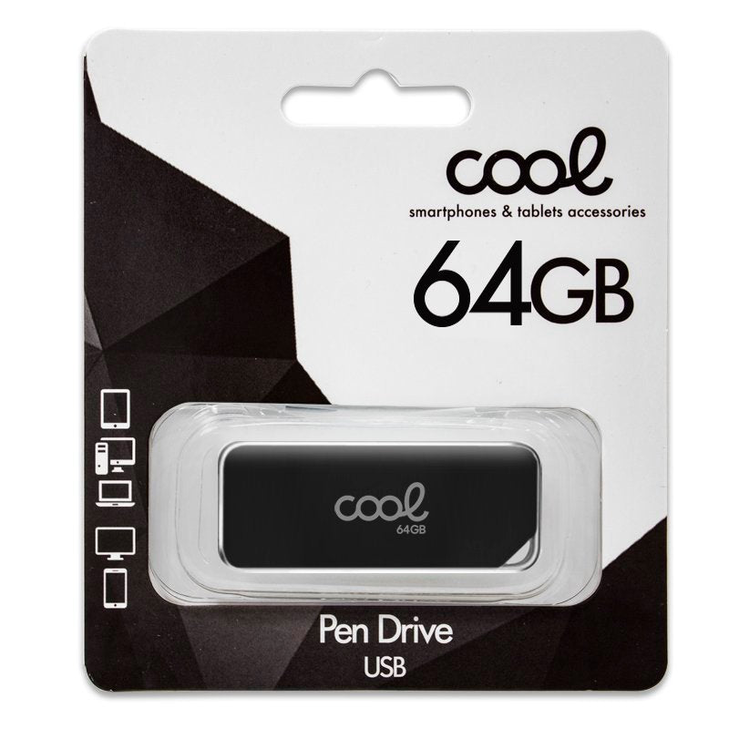 Pen Drive USB x64 GB 2.0 COOL Board Preto
