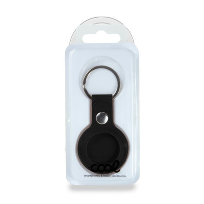 Porta-chaves de proteção COOL compatível com AirTag Couro Preto