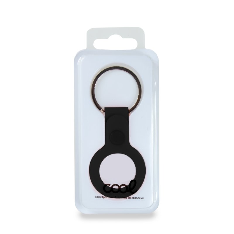 Porta-chaves de proteção COOL compatível com AirTag Silicone Preto