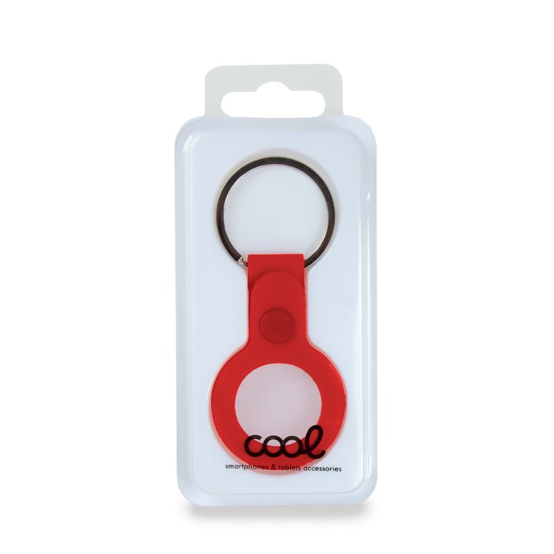 Porta-chaves de proteção COOL compatível com AirTag Silicone Vermelho