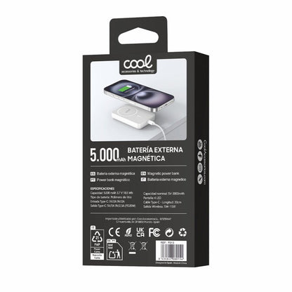 Powerbank Bateria Externa Magnética 5000 mAh COOL Branco