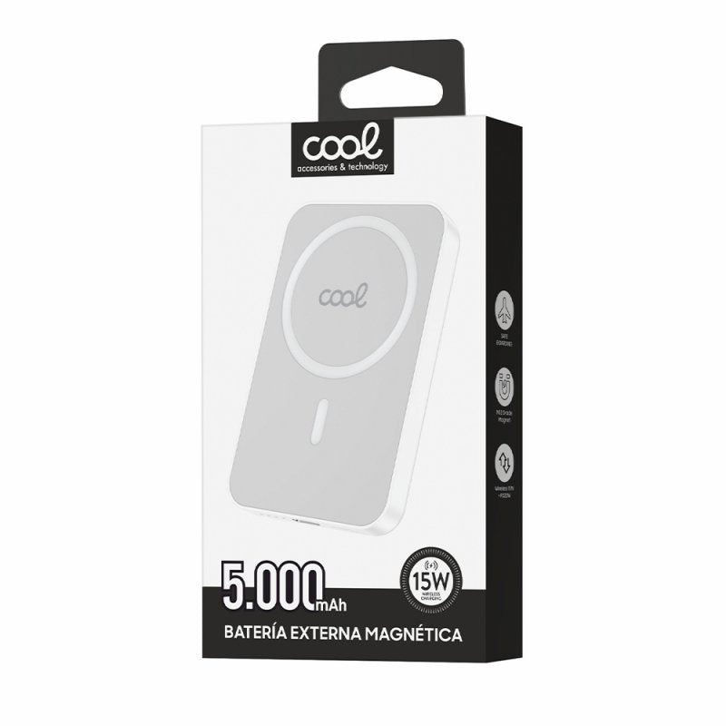 Powerbank Bateria Externa Magnética 5000 mAh COOL Branco