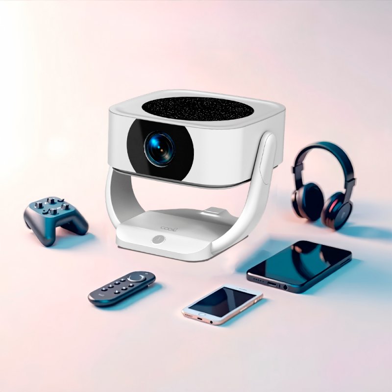 Projetor Compacto COOL Onix 3500 Lúmens Alto-falante Integrado + HDMI / USB + Espelho Wifi Branco