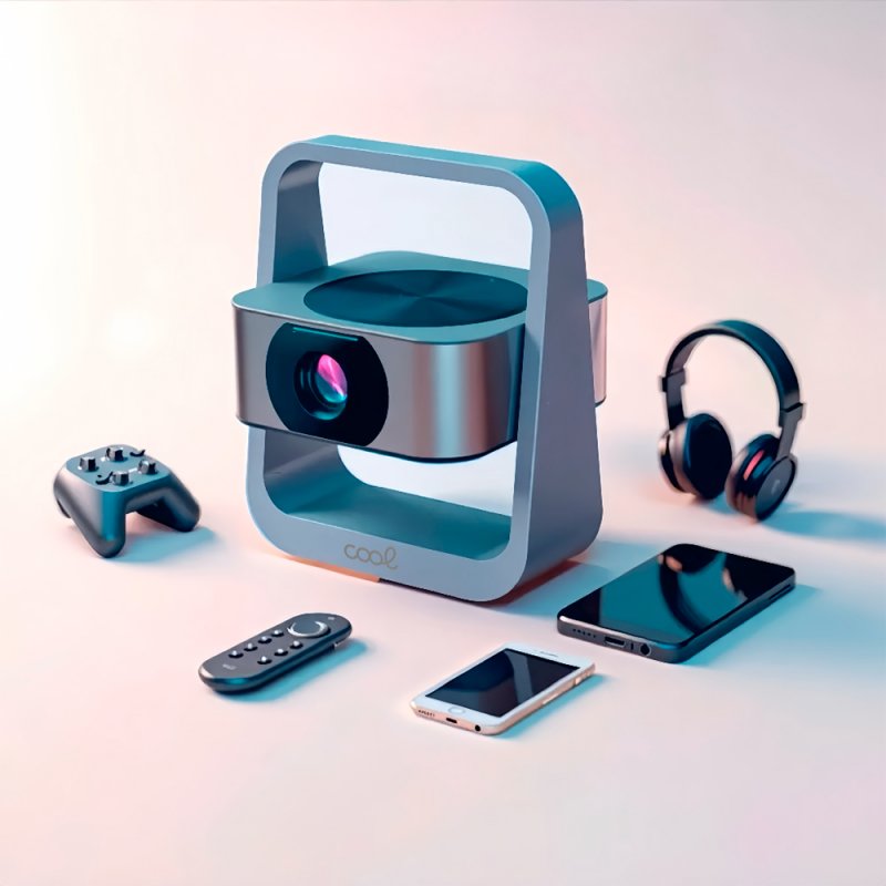 Projetor Compacto COOL Onix 3500 Lúmens Alto-falante Integrado + HDMI / USB + Espelho Wifi Cinza