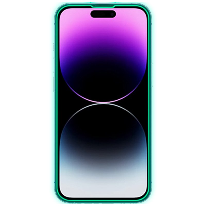 Protetor de ecrã de vidro temperado COOL para iPhone 15 Plus / 16 Plus / 14 Pro Max (Néon)