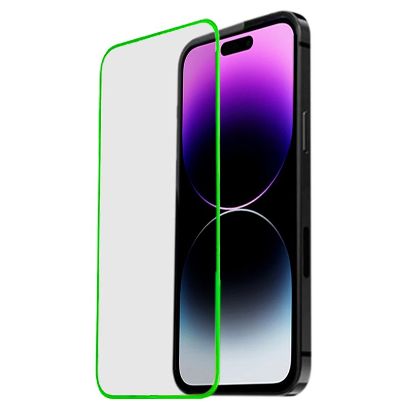 Protetor de ecrã de vidro temperado COOL para iPhone 15 Plus / 16 Plus / 14 Pro Max (Néon)