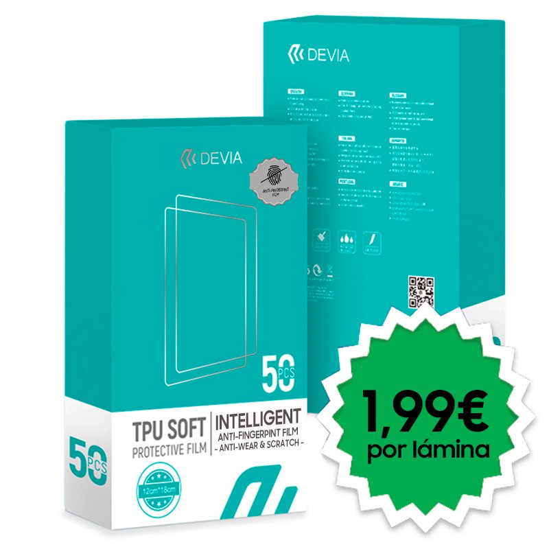 Protetor de Hidrogel anti-impressão digital Devia (Pack de 50 unidades)
