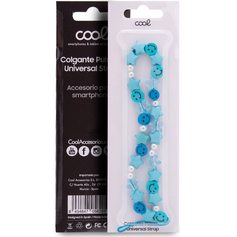 Pulseira universal para smartphone COOL com pingente de estrelas azuis