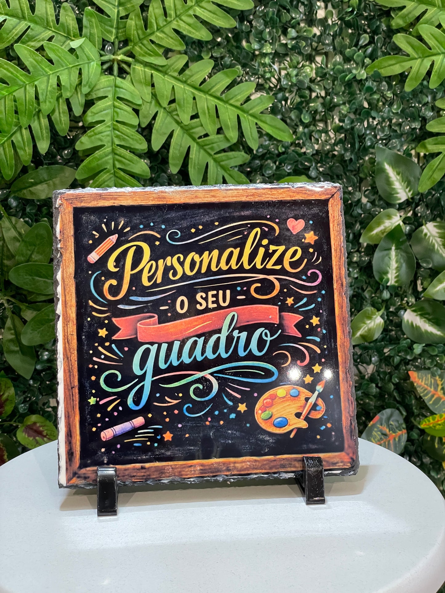 Quadro em ardósia personalizado com foto para presente e decoração