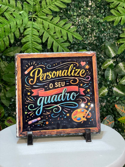 Quadro em ardósia personalizado com foto para presente e decoração