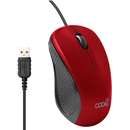 Rato COOL USB com Fio Vermelho