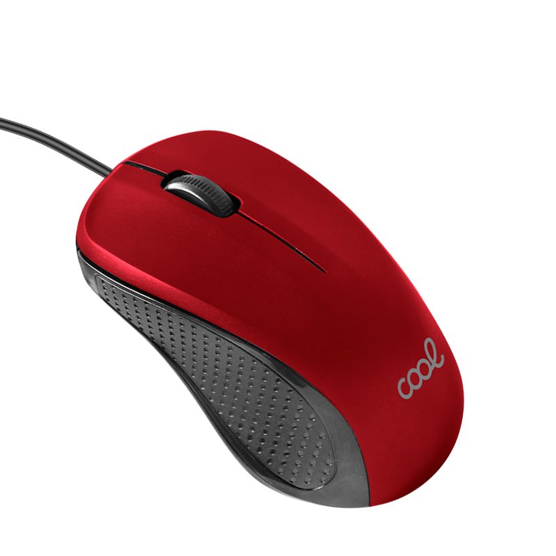 Rato COOL USB com Fio Vermelho