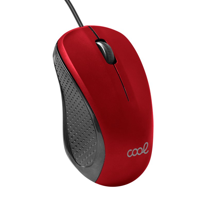 Rato COOL USB com Fio Vermelho