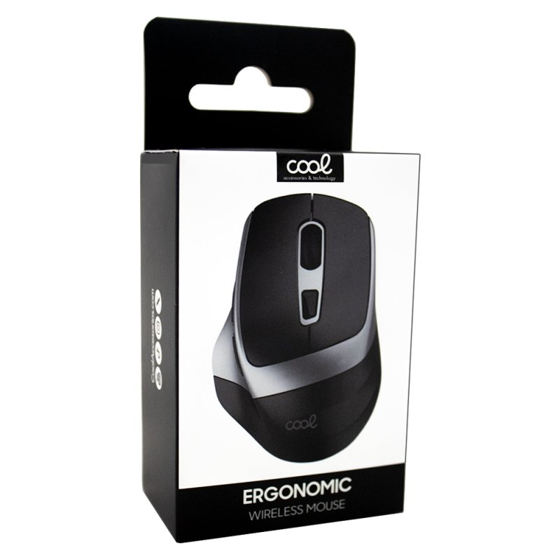 Rato sem fio silencioso COOL ECO Ergonomic Cinza-Preto