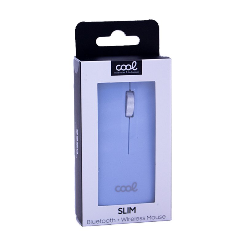 Rato Silencioso Sem Fios 2 em 1 (Bluetooth + Adaptação USB) COOL Slim Azul