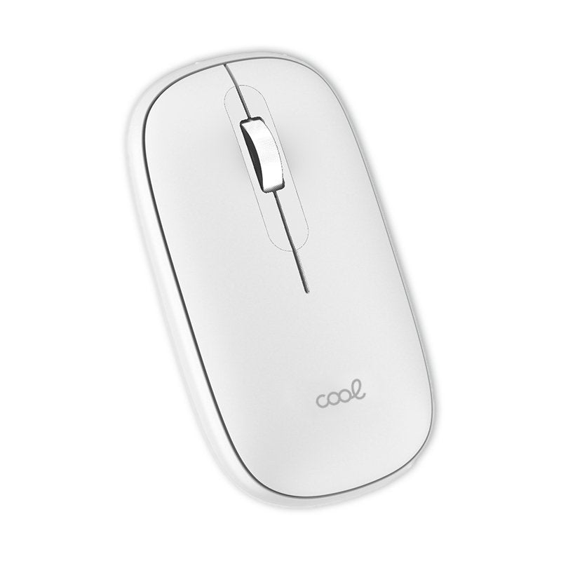 Rato Silencioso Sem Fios 2 em 1 (Bluetooth + Adaptação USB) COOL Slim Branco