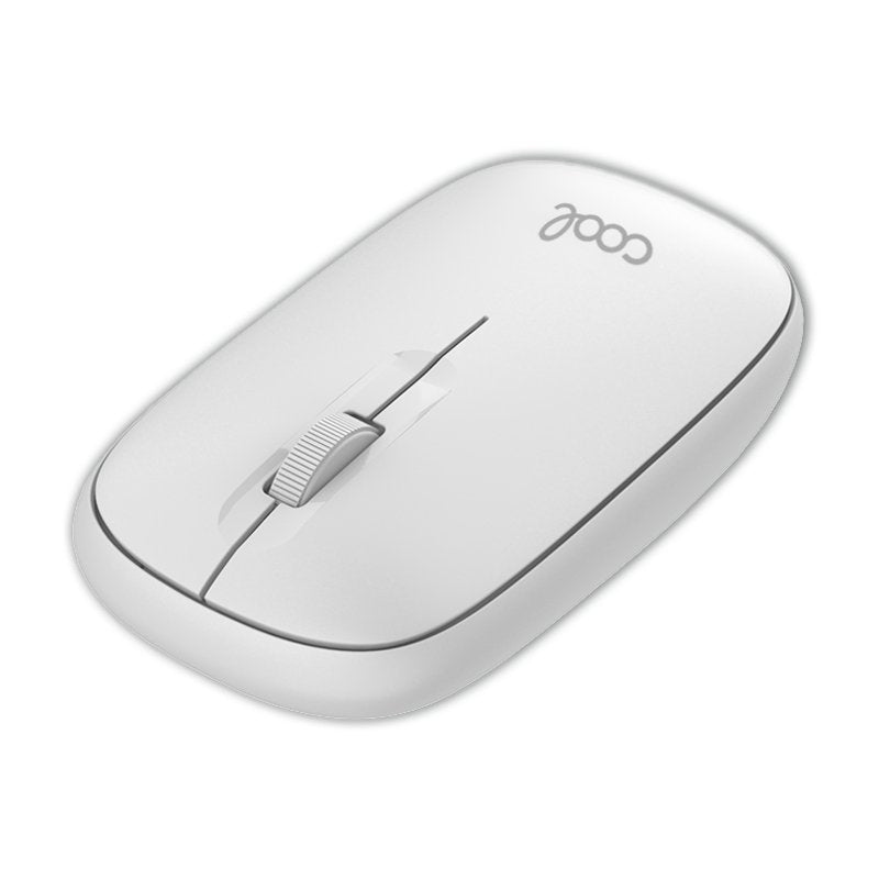 Rato Silencioso Sem Fios 2 em 1 (Bluetooth + Adaptação USB) COOL Slim Branco