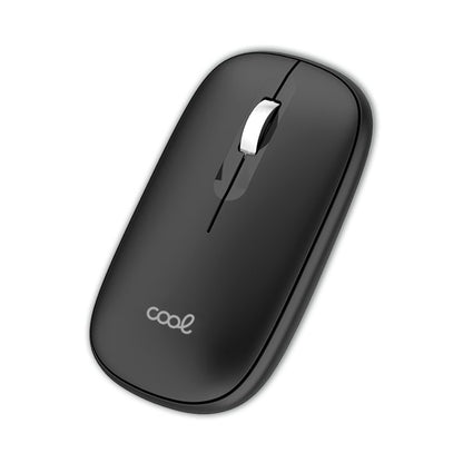 Rato Silencioso Sem Fios 2 em 1 (Bluetooth + Adaptação USB) COOL Slim Preto