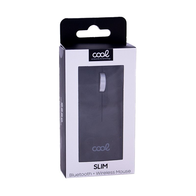Rato Silencioso Sem Fios 2 em 1 (Bluetooth + Adaptação USB) COOL Slim Preto