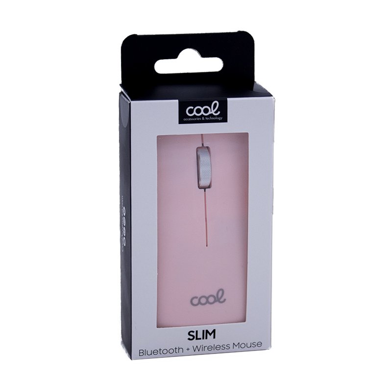 Rato Silencioso Sem Fios 2 em 1 (Bluetooth + Adaptação USB) COOL Slim Rosa
