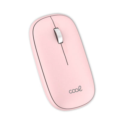 Rato Silencioso Sem Fios 2 em 1 (Bluetooth + Adaptação USB) COOL Slim Rosa