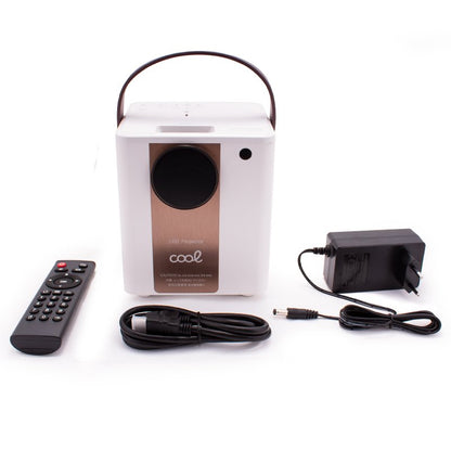 Projetor compacto COOL Rainbow 3000 lúmens alto-falante integrado + HDMI/SD/USB + espelho Wifi (branco)