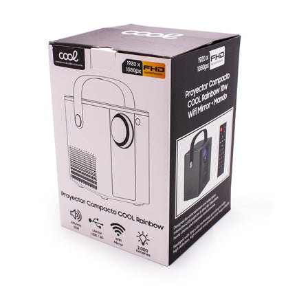 Projetor compacto COOL Rainbow 3000 lúmens alto-falante integrado + HDMI/SD/USB + espelho Wifi (branco)