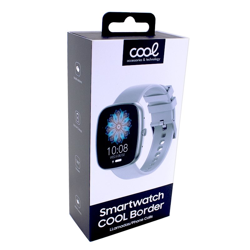 Smartwatch COOL Border Silicone Cinza (Amoled, Chamadas, Esporte, Saúde)